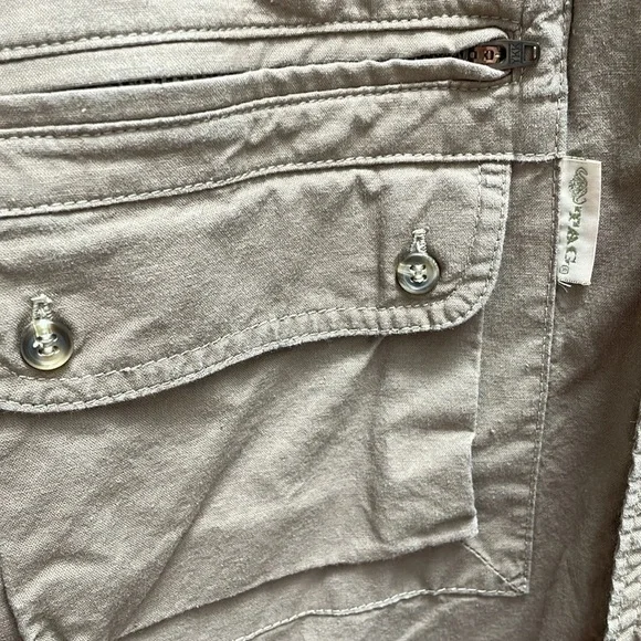 TAG Safari left handed Hunter khaki long sleeve button shirt XL - Picture 5 of 7